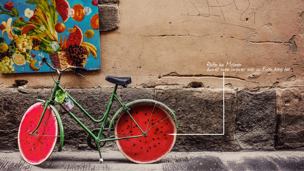 Bild von einem lustigen Fahrrad als Gestaltungsanregung